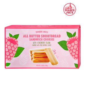 [Trader Joe's] 트레이더조 버터 쇼트 브레드 라즈베리 필링 쿠키 150g All Butter Shortbread Sandwich Cookies with Raspberry