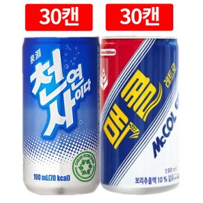 일화 맥콜+천연사이다 190ml X 60캔, 60개