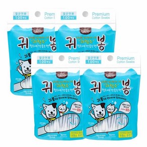 에티펫 글로우 귀청소 면봉 100매 x4개 애견위생용품, 4개, 100g