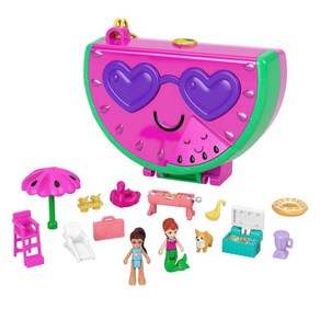 Polly Pocket 워터멜론 풀 파티 컴팩트 장난감, 1개