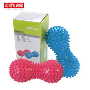 [동화스포츠 공식 제품] 돌기 테라피볼 땅콩 라크로스볼 핑크/블루 MD Buddy, MD1256땅콩테라피볼(블루)16.5x7.5cm, 1개