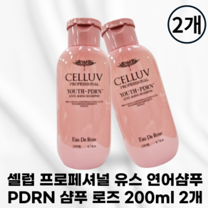 [국내정품] 셀럽 프로페셔널 유스 PDRN 샴푸 셀럽샴푸 로즈 celluv샴푸 celluv 셀럽 샴푸 최신상 셀럽로즈샴푸, 2개, 200ml