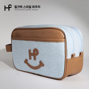 힐크릭 스마일 투지퍼 2단 골프 파우치 HCPO-O07, 블루