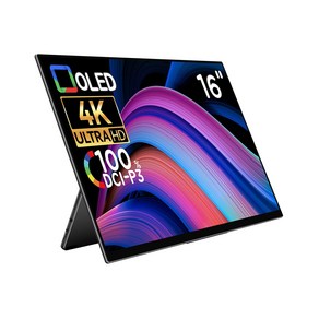 EHOMEWEI 이홈웨이 포터블모니터 휴대용모니터 듀얼모니터 서브모니터 2.5K 4K OLED QLED 100%DCI-P3 맥OS 윈도우 덱스 게임콘솔 미니PC 호환, E16R8, 40.64cm