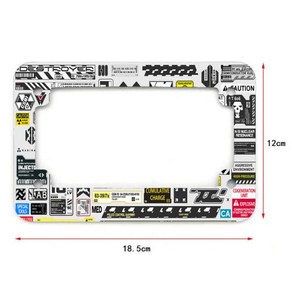 기술 패션 미국 표준 알루미늄 합금 오토바이 번호판 커버 방수 번호판 커버 액세서리, 1개
