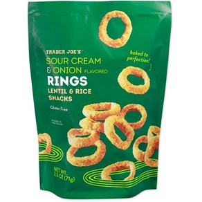 미국 트레이더조 Trader Joe's Sour Cream & Onion Rings 렌틸 라이스 샤워 크림 & 어니언맛 링 스낵