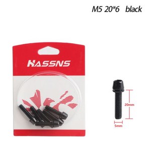 핸들바 자전거 스템 HASSNS Mtb 파워 나사 M5 x 18 20mm M6 산악 테이블 스테인레스 스틸 볼트 액세서리 6개 462219, M5 black 20mm