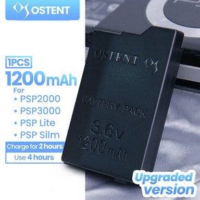 ENT 고품질 실제 용량 1200mAh 1400mAh 3.6V 리튬 이온 배터리 팩 교체 소니 PSP 2000/3000 PSP-S110, 1개, 1)Real 1200mAh