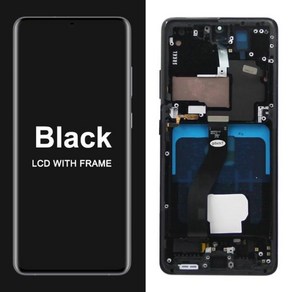 삼성 갤럭시 S21 울트라 5G G998B LCD 디스플레이 디지털 터치 스크린 프레임 포함, 02 With Black Fame