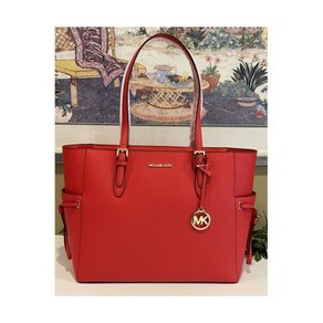 MICHAEL KORS GILLY 라지 드로스트링 지퍼 토트백 노트북 MK 다크 샹그리아 가죽