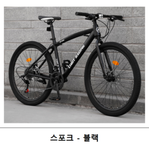 IMY mtb 자전거 성인 학생 자전거 산악 입문용 출퇴근 26인치, 스포크 - 블랙, 24단, 1개