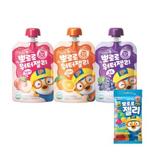 팔도 뽀로로 워터젤리 + 과일맛 젤리, 복숭아+포도+오렌지+과일맛, 1세트, 120ml