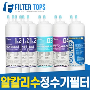 필터탑스 고품질 프리미엄 GOLD 알칼리 수소수 정수기 필터, 선택02_8인치 한방향 1년관리세트(3+1+1+1=6개), 1세트