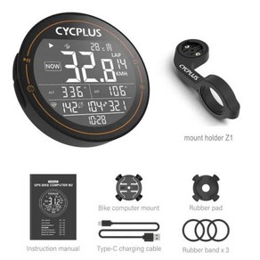 자전거속도계 무선 GPS 사이클링 컴퓨터 CYCPLUS M2 자전거 ANT Bluetooth 도로 MTB 방수 속도 측정기 케이던스 전원 액세서리, 1개, 2) M2 Z1