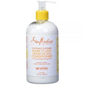 SHEA MOISTURE 코코넛 커스터드 컨디셔너 384ml(13온스) 펌프 미국 495881, 1개, 384ml