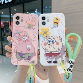 갤럭시 A10E A20E JEAN2 진2 케이스 스펀지 뚱이 캐릭터 핸드 스트랩 폰케이스 galaxy a10e a20e stap case