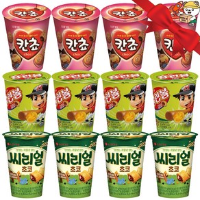 홈런볼컵 51g + 칸쵸컵 88g + 씨리얼컵 89g 4개씩 12ea / 홈런볼컵 홈런볼 칸쵸컵 씨리얼컵 씨리얼초코 초코송이 고래밥 미쯔 초코칩쿠키미니 구운감자 구운고구마, 1세트