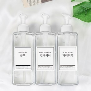 모든집 호텔 욕실 디스펜서 샴푸통 800ml+방수라벨 3구 세트