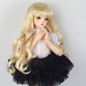 돌모아 구체관절인형 가발 MSD 42cm 뱅헤어 롱 웨이브 금발 블론드 (7-8) Melrose Long Bang Wig (Blonde)