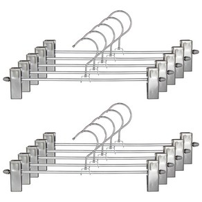 셀링선셋 논슬립 와이드 스테인리스 바지걸이, 10개, 실버