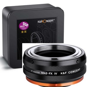 KnF M42-FX IV PRO 렌즈 어댑터 M42 마운트 렌즈-후지 X 바디_무반사코팅 M42 Lens to Fuji X adapte (matte coating), 1개