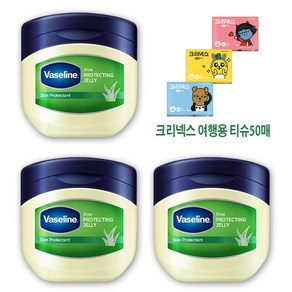 바세린 프로텍팅 젤리 알로에 100ml 3개 + 크리넥스 여행용티슈50매 1개, 1세트, 100g