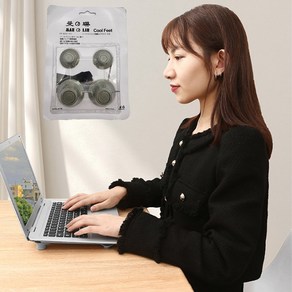 [1+1] 노트북 고무 받침대 (그레이 4p), 2개