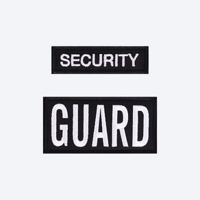 SECURITY BW72 + GUARD BW105 검정+흰색 - 마크 약장 와펜 자수 경호 가드 안전 보안 단체 시큐리티