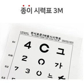 시력검사판 시력검사표 시력판 시력측정표 3M