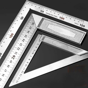 고정밀 직각자 스텐 자 목공 1000x500mm 자형 장형 대형 90도 강철, 1개, (업그레이드)300mm 정사각형 눈금자