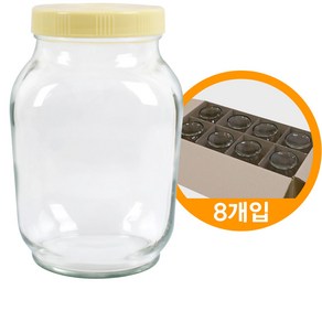 카시안 꿀병 2.4kg 8개 한박스 BN 유리 보관, 1600ml