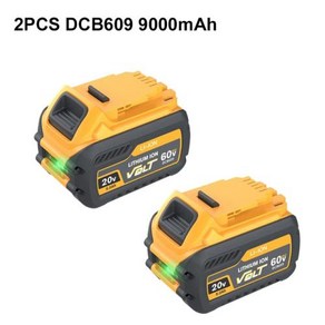 디월트배터리 호환 60V 9000mAh Dewalt DCB609 배터리 교체 용 리튬 이온 DCB200 DCB606 DCB205 DCB206 DCB209 DCB182 전동 공구