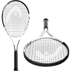 HEAD Geo Speed 성인용 테니스 라켓 - Pe-Stung Light Balance 27.5인치, Black/White, 4 3/8 in Gip, Racket, Black/White, Black/White, 1개