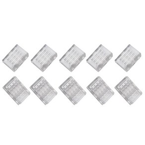 Youmine 10packs 4핀 gb led 라이트 스트립 커넥터 smd 5050 용 10mm 유선 갭리스 솔더리스 어댑터 터미널, 투명 색상, 1개