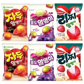 오리온 리찌알맹이 67g+포도알맹이 67g+자두알맹이 67gx각2개(총6개), 6개, 67g