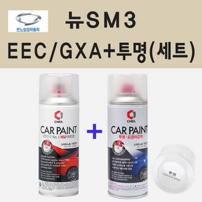 삼성 뉴SM3 EEC GXA 블랙메탈릭 스프레이 페인트 + 투명스프레이, 1개