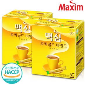 맥심 [맥심] 모카골드 커피믹스 50+50T 커피 커피믹스, 12g, 50개입, 2박스
