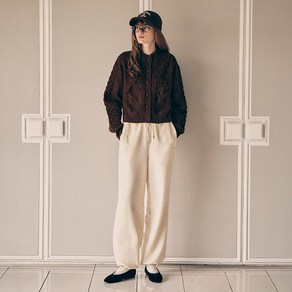 로라로라 VELVET LACE TRACK PANTS IVORY