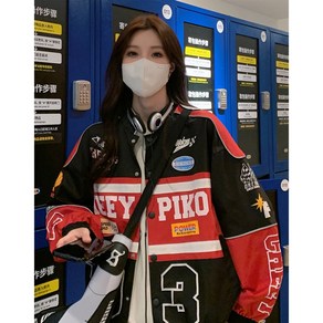 레이싱 자켓 점퍼 라이더자켓 오버핏 믹스레더 크롭핏 Racing jacket 바람막이 잠바