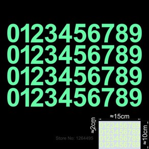 야광 숫자 스티커 야광 숫자 스티커 자동차 임시 포장 전화 우편함 태그 서랍 사인 호텔 도어 플라크 라벨