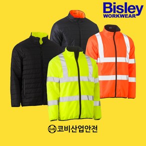 Bisley비즐리 워크웨어 하이비즈 리버시블 푸퍼 자켓 BJ6350HT, Yellow, 1개