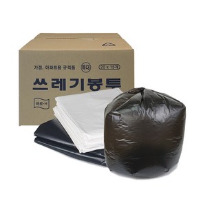 쓰레기봉투 배접봉투 특대 검정 비닐 분리수거 재활용 100L 박스, 유백, 특대(100L), 15개