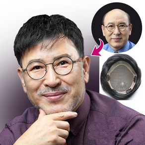 100% 인모 가발 불파트 남자가발 정수리 남성 탈모가발, 프리스타일 중 (M), 1개