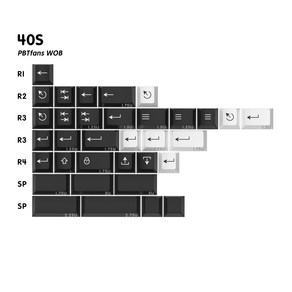 PBTfans WOB PBT 소재 더블샷 체리 프로필 키캡 넘버패드 스페이스바 40s 국제 키트, 5)Icon lamp keycap, 없음, 없음