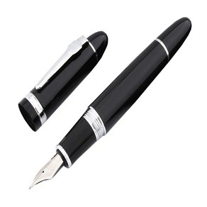 JINHAO 159 블랙 비즈니스 미디엄 0.5 EF 펜촉 고급 만년필, 펜 + 카트리지 잉크 블랙 5