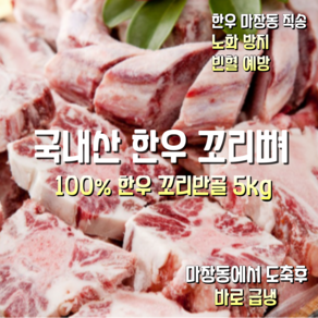[마장동 직송] 국내산 자연산 A등급 100% 한우 꼬리반골 5kg, 1박스