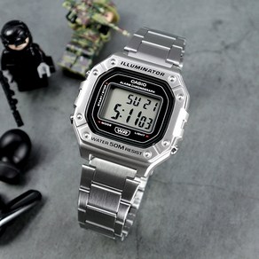 CASIO 카시오 디지털 전자 군인 메탈 손목 시계 W-218HD-1A