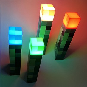 BEACON 마인크래프트 LED 토치 횃불 4색 무드등 충전식 USB Type-c, 횃불 충전식 USB Type-c, 1개