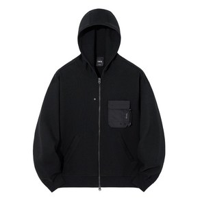 스위브 유니 EDGE SLIT POCKET HOOD ZIP-UP BLACK LSRSCTZ102M