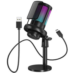 USB 마이크 스튜디오 전문 콘덴서 마이크 PC 컴퓨터 녹음 스트리밍 게임 노래방 노래 A6V A8 마이크, 01 Black